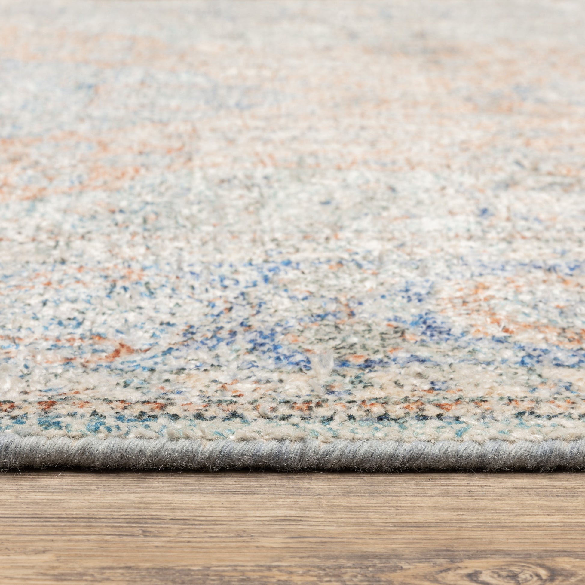 Malabar Medallion Blue/ Red Oriental Cut Pile Rug
