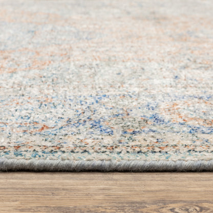 Malabar Medallion Blue/ Red Oriental Cut Pile Rug
