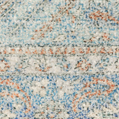 Malabar Medallion Blue/ Red Oriental Cut Pile Rug