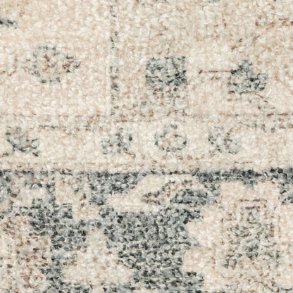 Malabar Medallion Beige/ Grey Oriental Cut Pile Rug