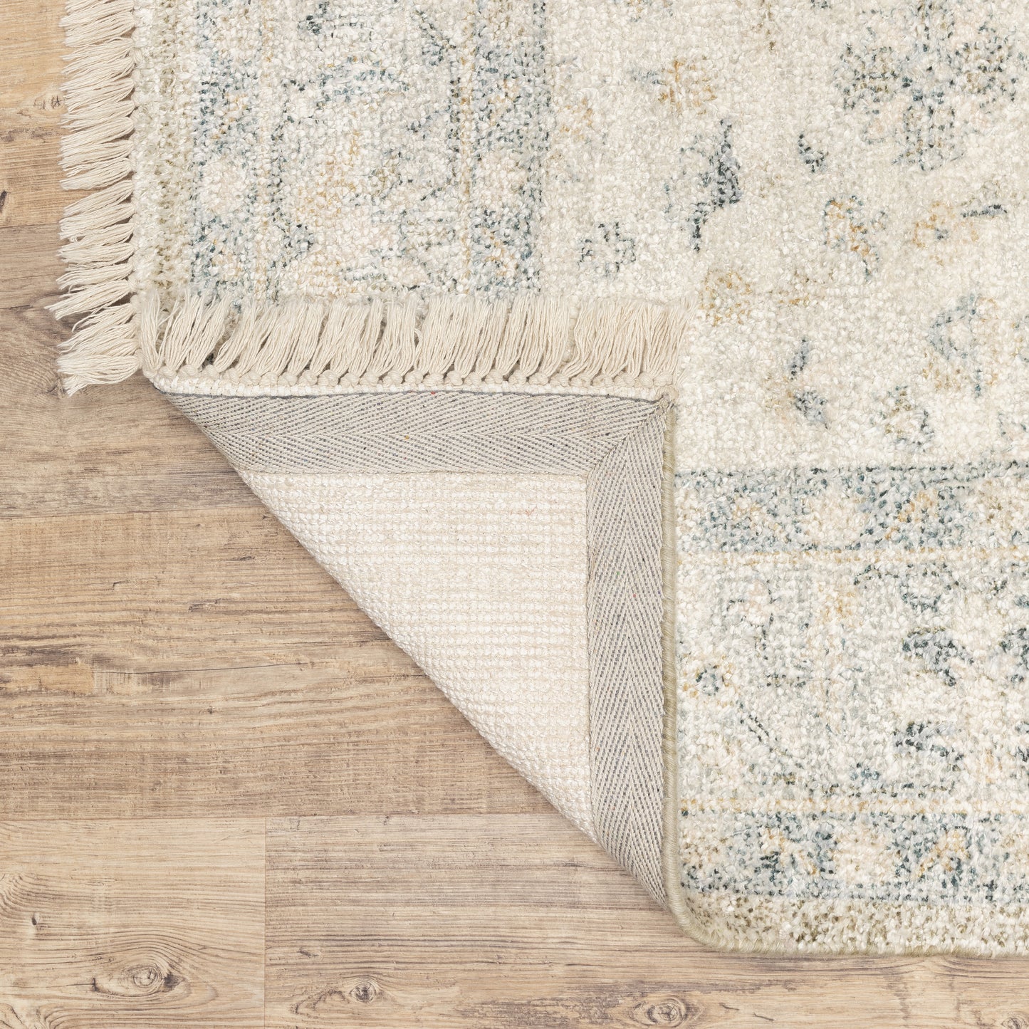 Malabar Distressed Beige/ Charcoal Oriental Cut Pile Rug