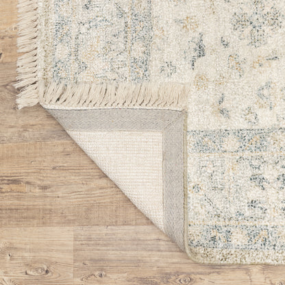 Malabar Distressed Beige/ Charcoal Oriental Cut Pile Rug