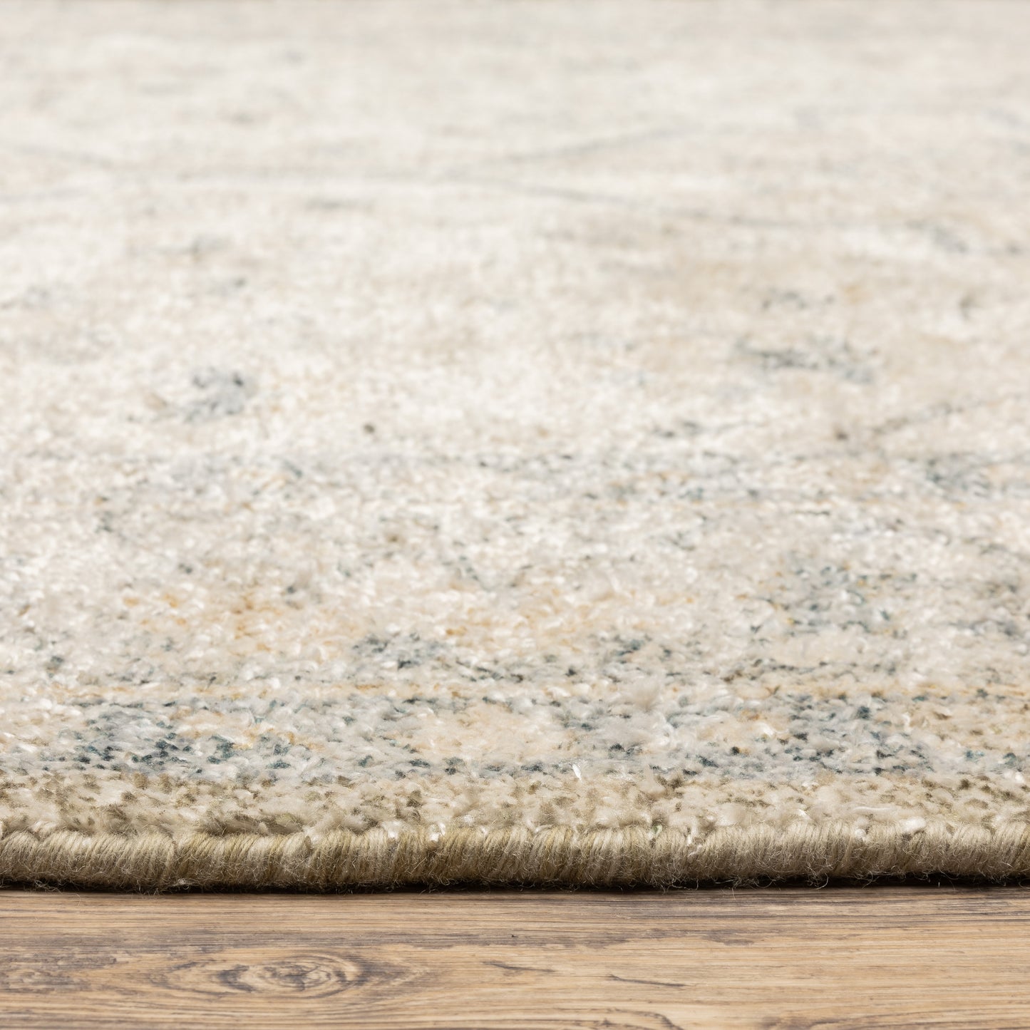 Malabar Distressed Beige/ Charcoal Oriental Cut Pile Rug