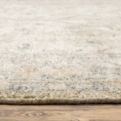 Malabar Distressed Beige/ Charcoal Oriental Cut Pile Rug