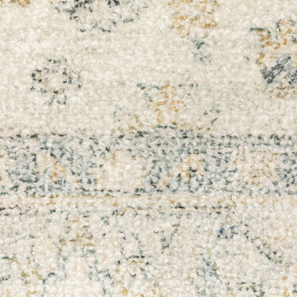 Malabar Distressed Beige/ Charcoal Oriental Cut Pile Rug