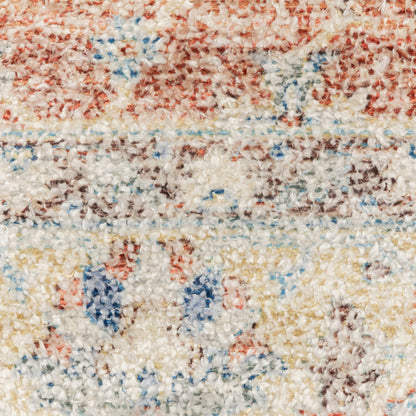 Malabar Distressed Orange/ Blue Oriental Cut Pile Rug