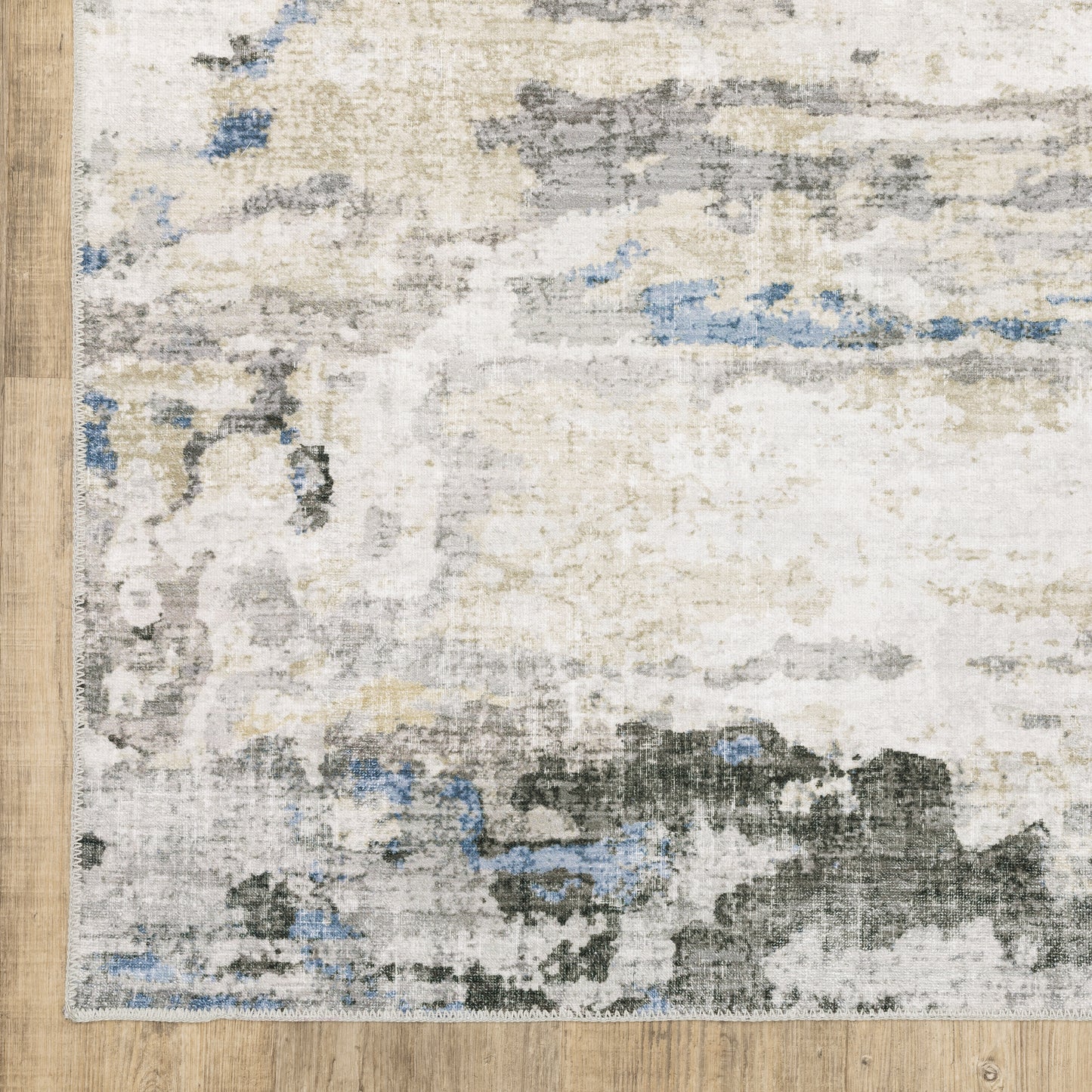 Malibu Distressed Ivory/ Grey Abstract Flat Weave Rug