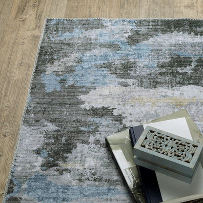 Malibu Distressed Ivory/ Grey Abstract Flat Weave Rug