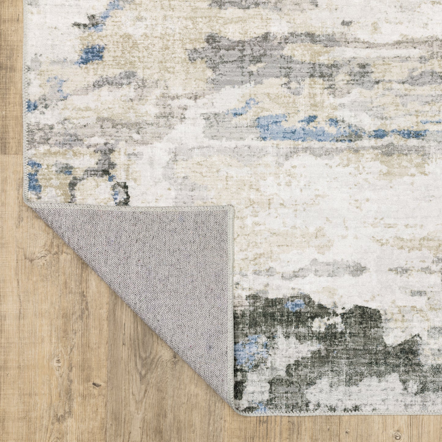 Malibu Distressed Ivory/ Grey Abstract Flat Weave Rug