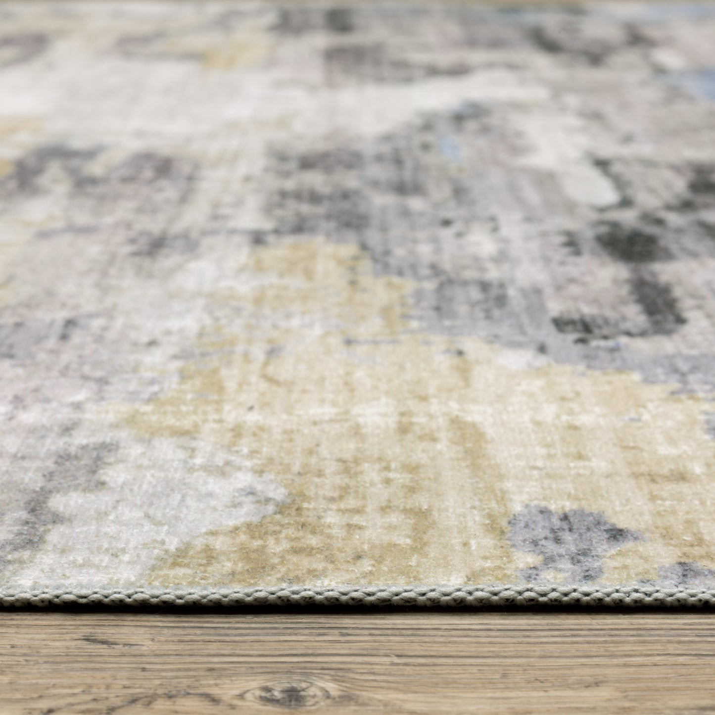 Malibu Distressed Ivory/ Grey Abstract Flat Weave Rug