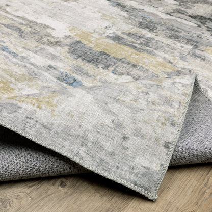 Malibu Distressed Ivory/ Grey Abstract Flat Weave Rug