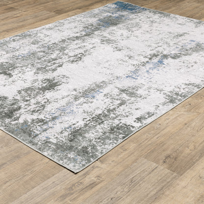 Malibu Distressed Ivory/ Grey Abstract Flat Weave Rug