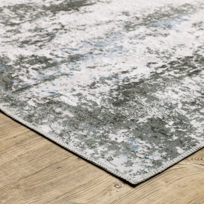 Malibu Distressed Ivory/ Grey Abstract Flat Weave Rug