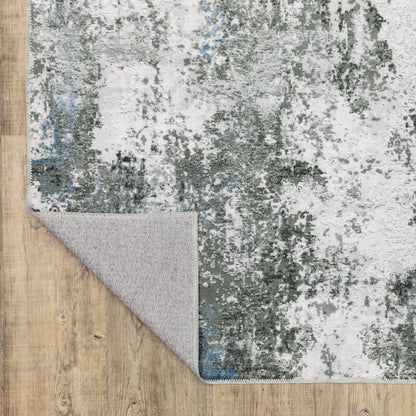 Malibu Distressed Ivory/ Grey Abstract Flat Weave Rug