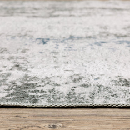 Malibu Distressed Ivory/ Grey Abstract Flat Weave Rug