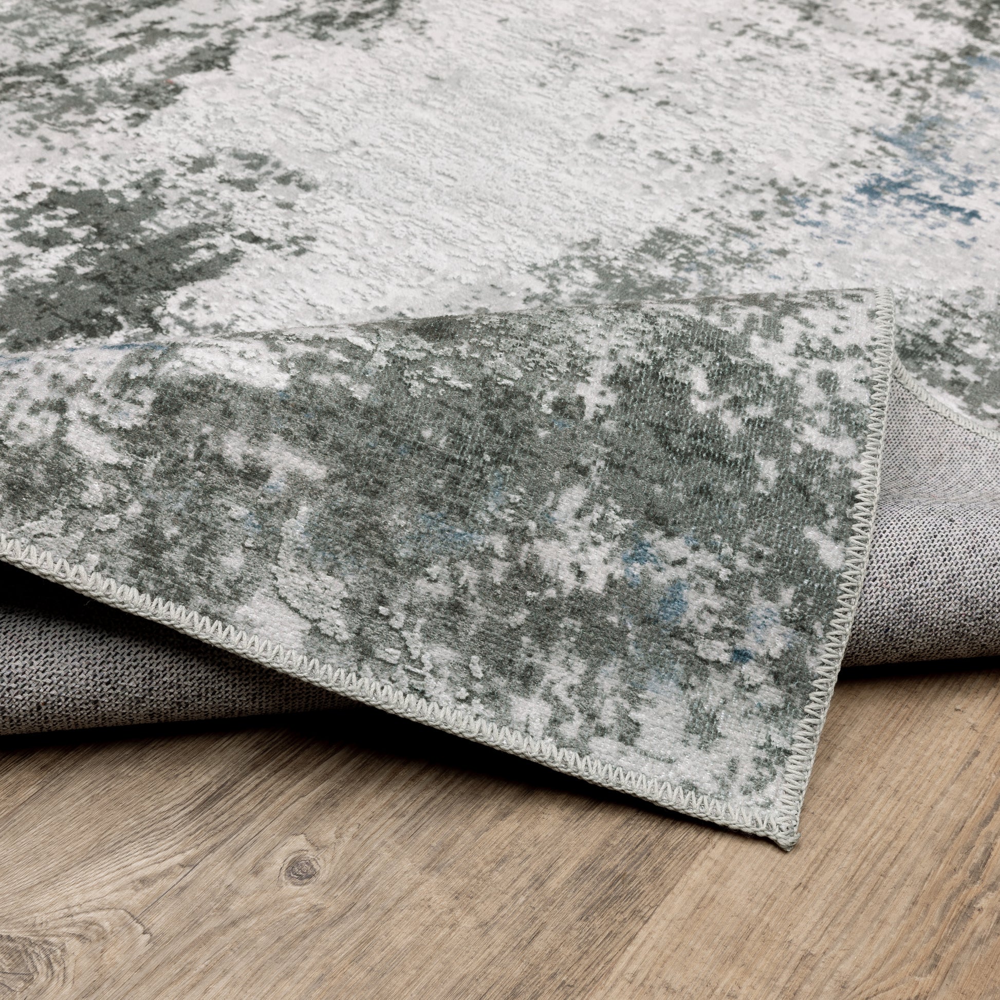 Malibu Distressed Ivory/ Grey Abstract Flat Weave Rug