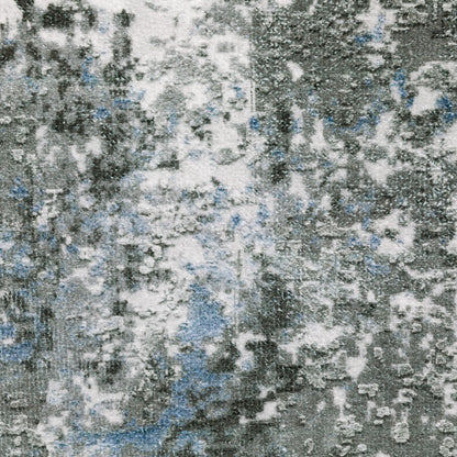 Malibu Distressed Ivory/ Grey Abstract Flat Weave Rug