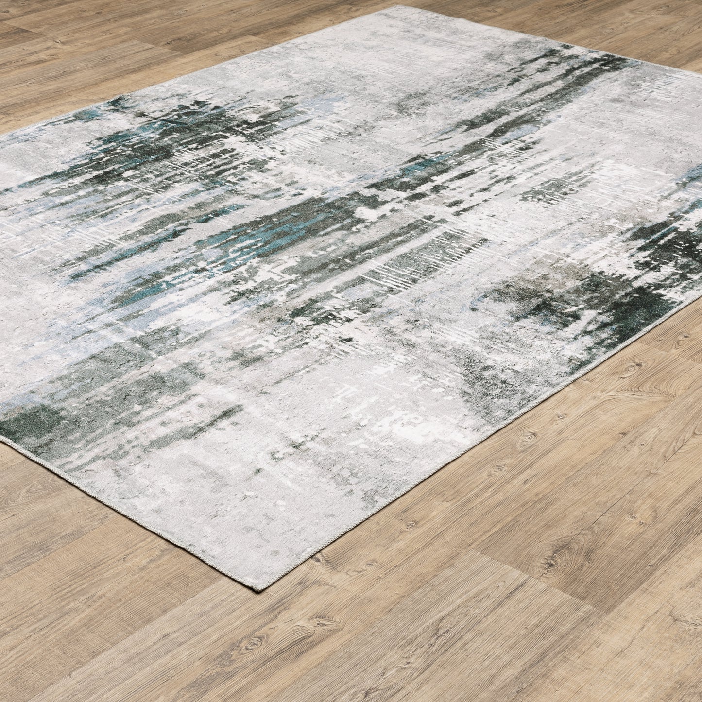 Malibu Distressed Grey/ Multi Abstract Flat Weave Rug
