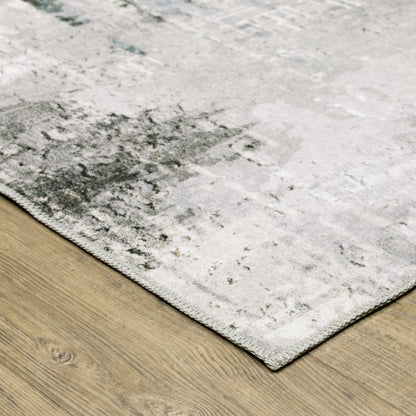 Malibu Distressed Grey/ Multi Abstract Flat Weave Rug