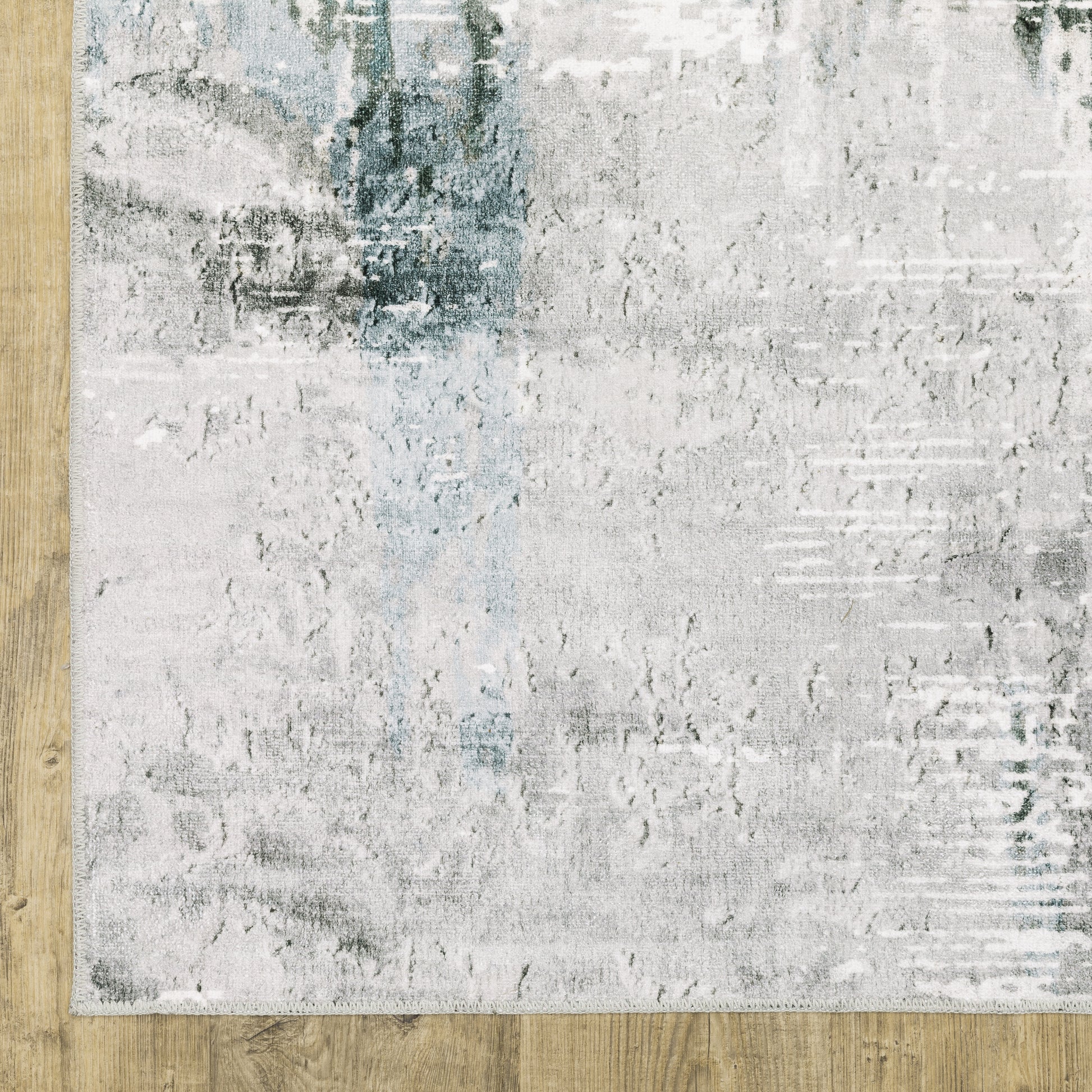 Malibu Distressed Grey/ Multi Abstract Flat Weave Rug