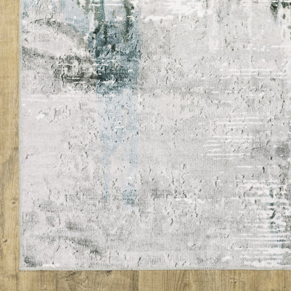 Malibu Distressed Grey/ Multi Abstract Flat Weave Rug
