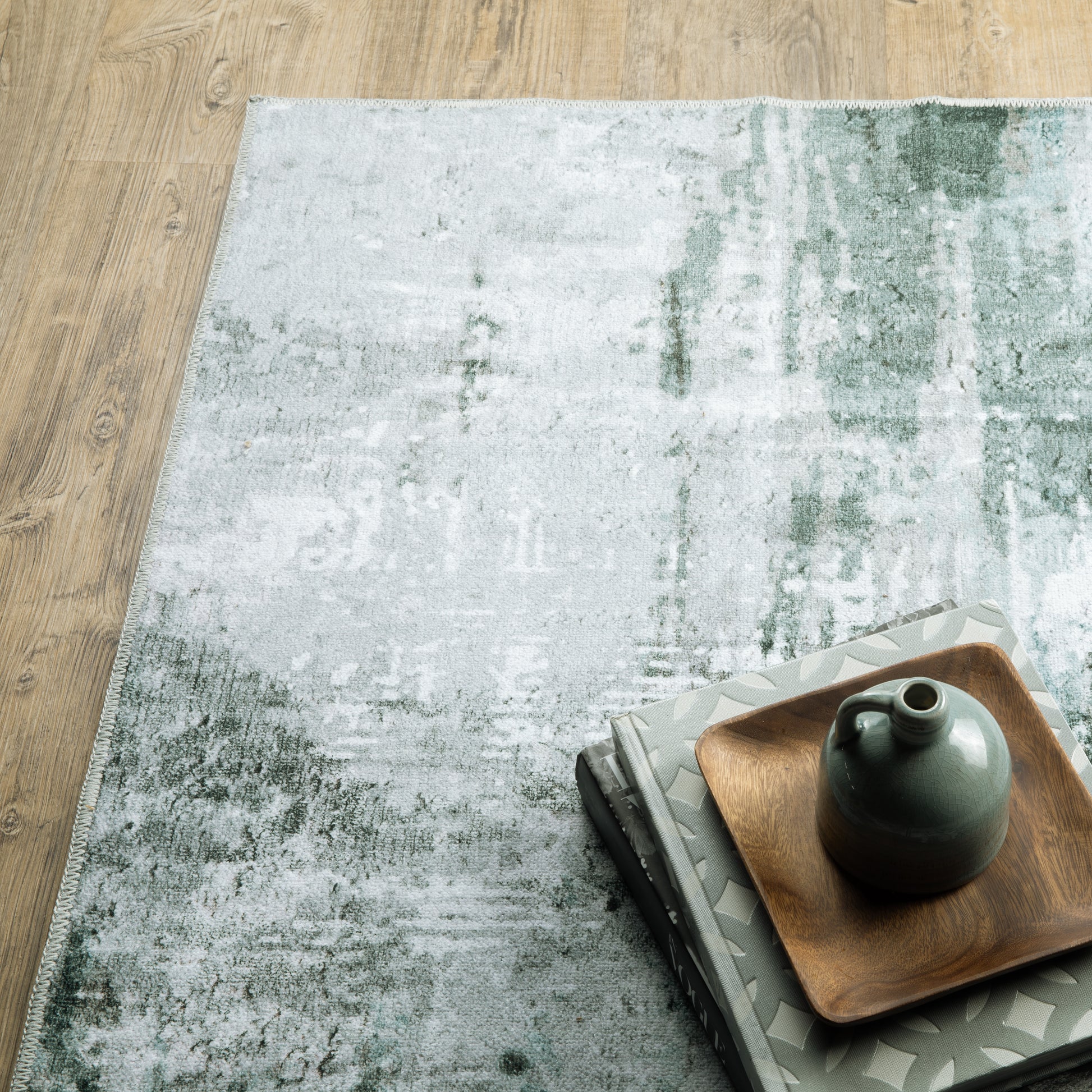 Malibu Distressed Grey/ Multi Abstract Flat Weave Rug