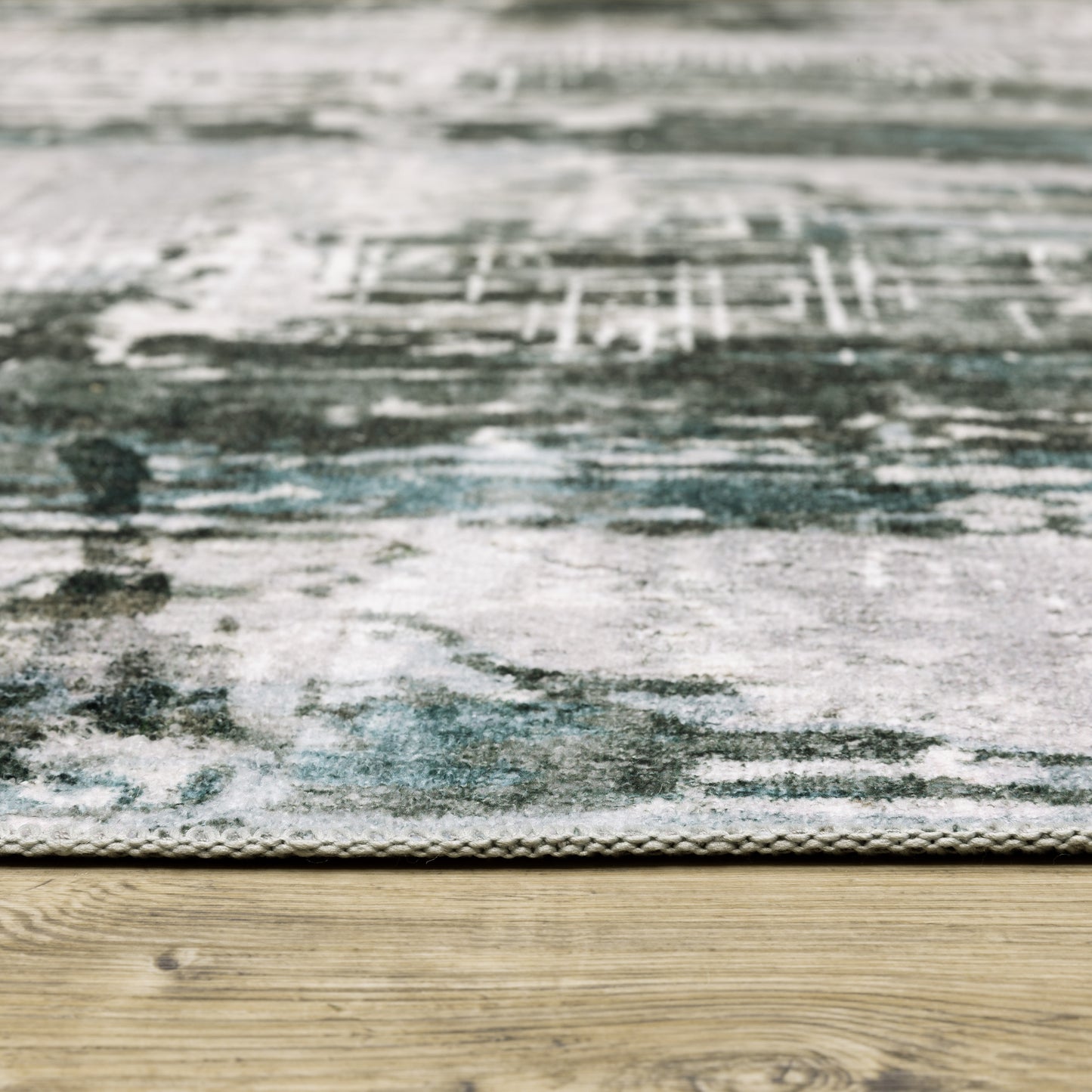Malibu Distressed Grey/ Multi Abstract Flat Weave Rug