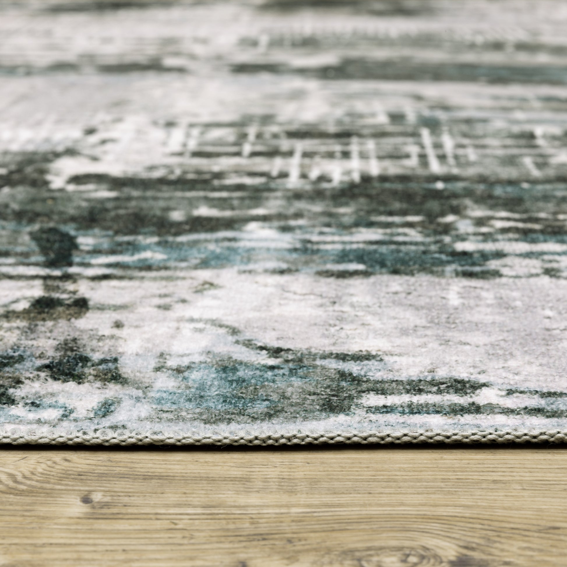 Malibu Distressed Grey/ Multi Abstract Flat Weave Rug