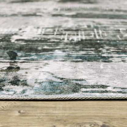 Malibu Distressed Grey/ Multi Abstract Flat Weave Rug