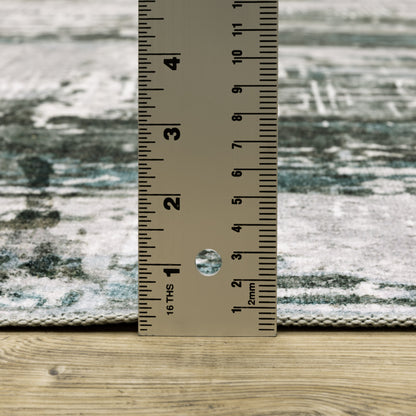 Malibu Distressed Grey/ Multi Abstract Flat Weave Rug
