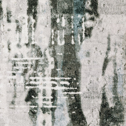 Malibu Distressed Grey/ Multi Abstract Flat Weave Rug
