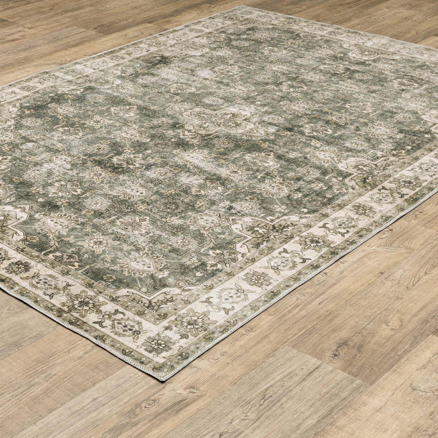Malibu Distressed Blue/ Beige Oriental Flat Weave Rug
