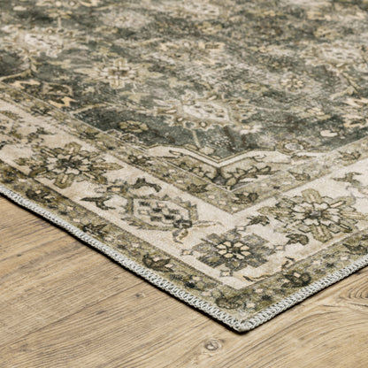 Malibu Distressed Blue/ Beige Oriental Flat Weave Rug