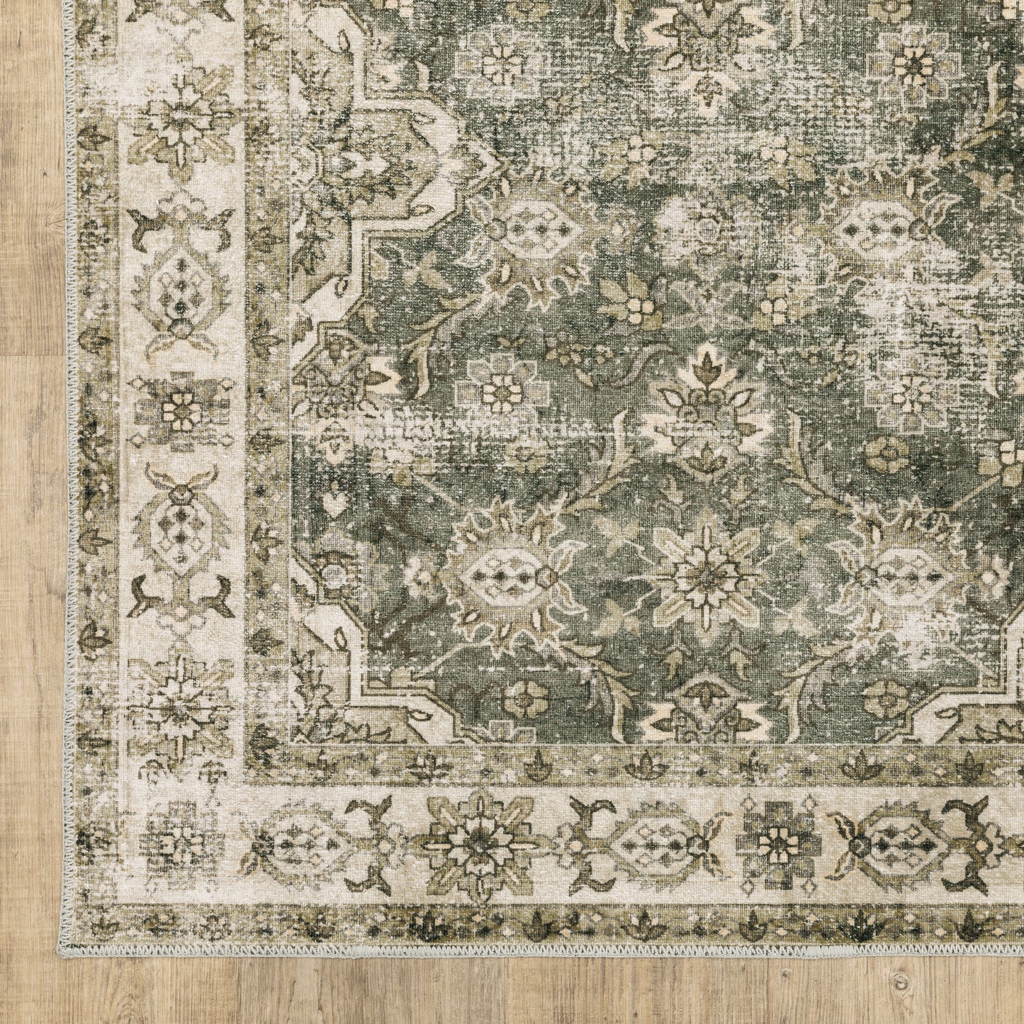 Malibu Distressed Blue/ Beige Oriental Flat Weave Rug