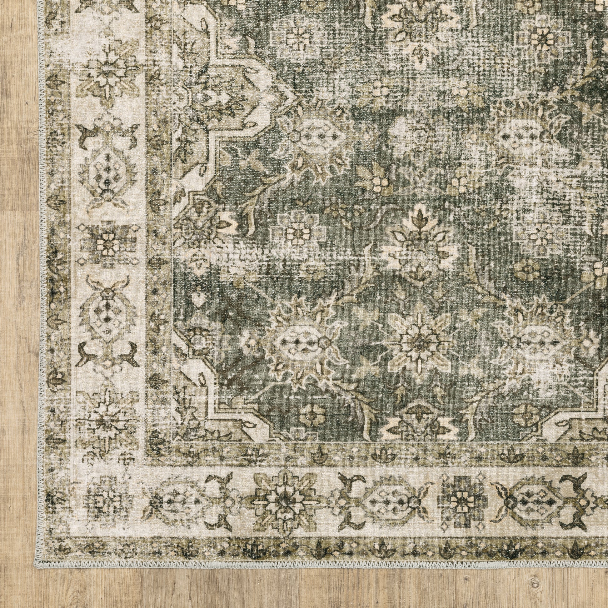 Malibu Distressed Blue/ Beige Oriental Flat Weave Rug