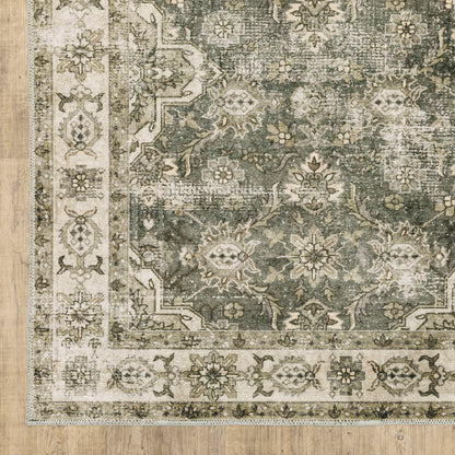 Malibu Distressed Blue/ Beige Oriental Flat Weave Rug