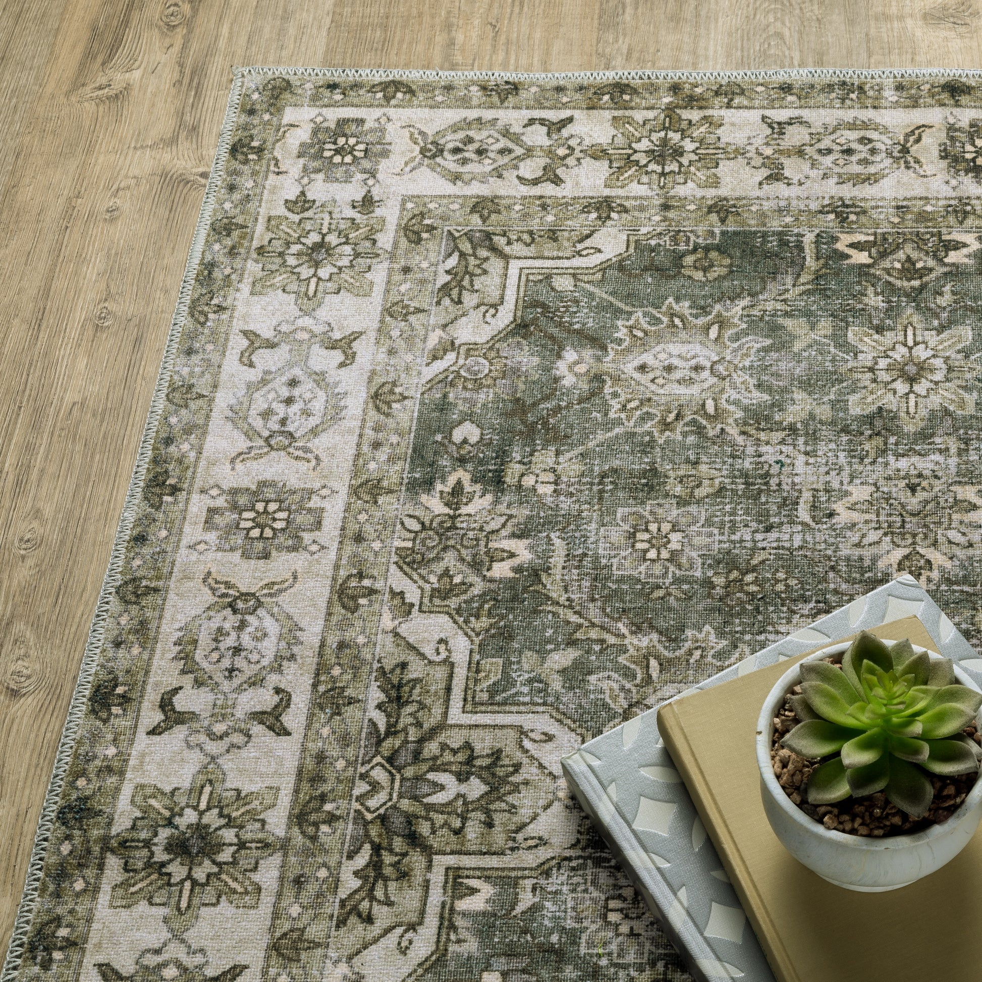 Malibu Distressed Blue/ Beige Oriental Flat Weave Rug