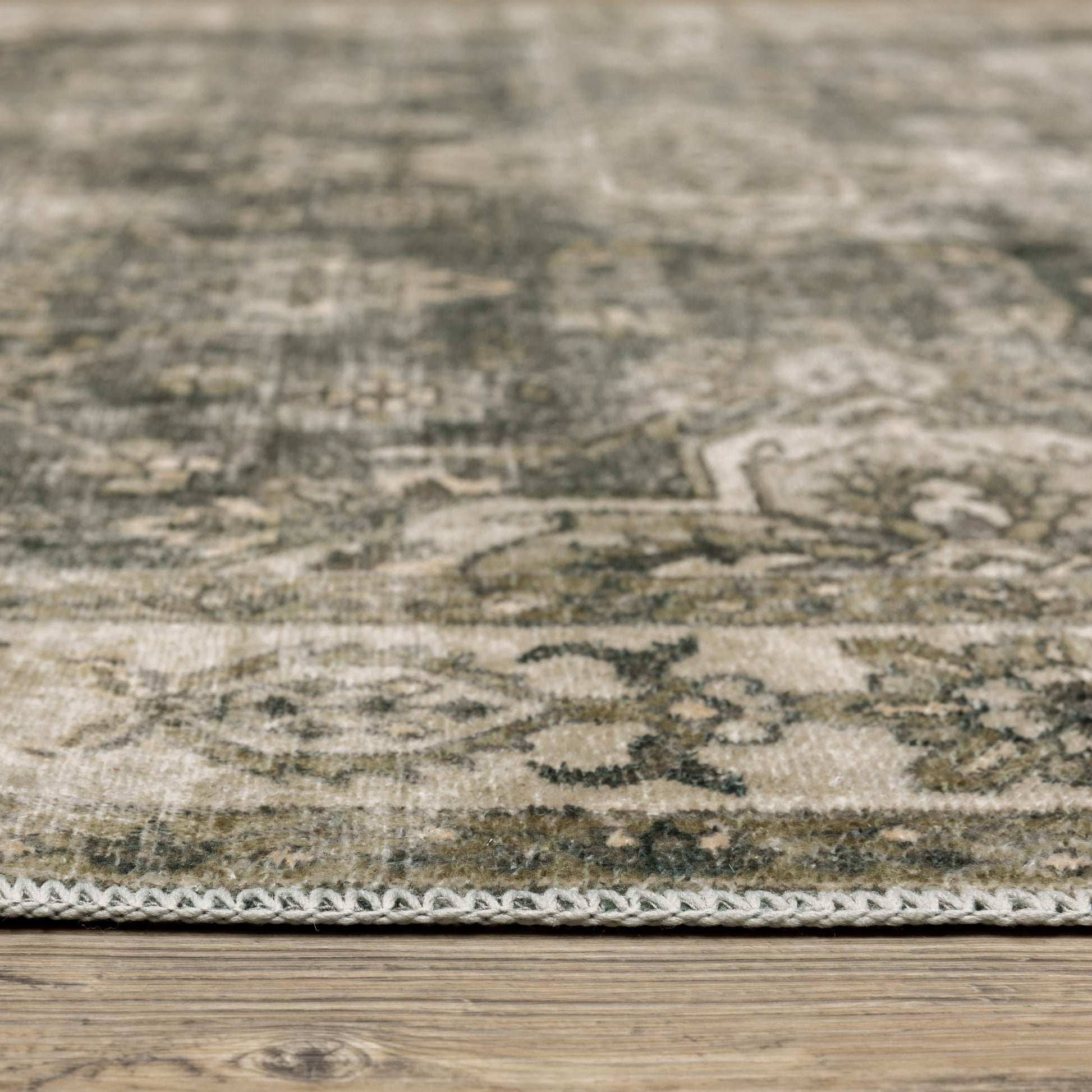 Malibu Distressed Blue/ Beige Oriental Flat Weave Rug