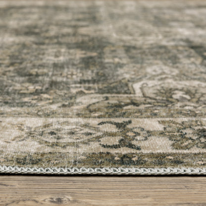 Malibu Distressed Blue/ Beige Oriental Flat Weave Rug