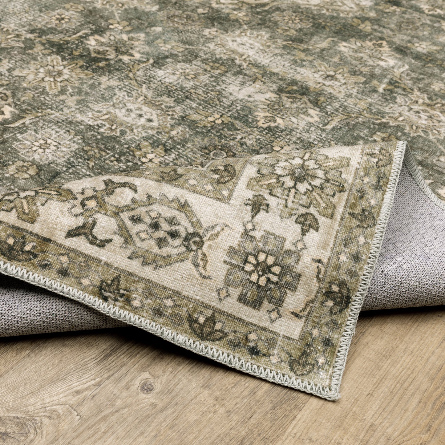 Malibu Distressed Blue/ Beige Oriental Flat Weave Rug