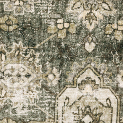 Malibu Distressed Blue/ Beige Oriental Flat Weave Rug