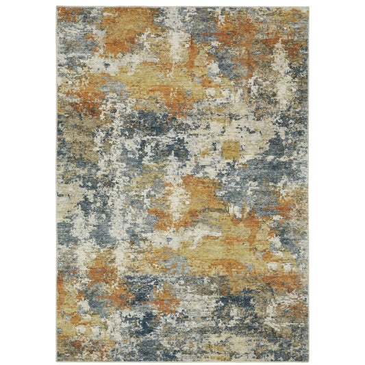 Malibu MAL05 Blue Distressed Rug