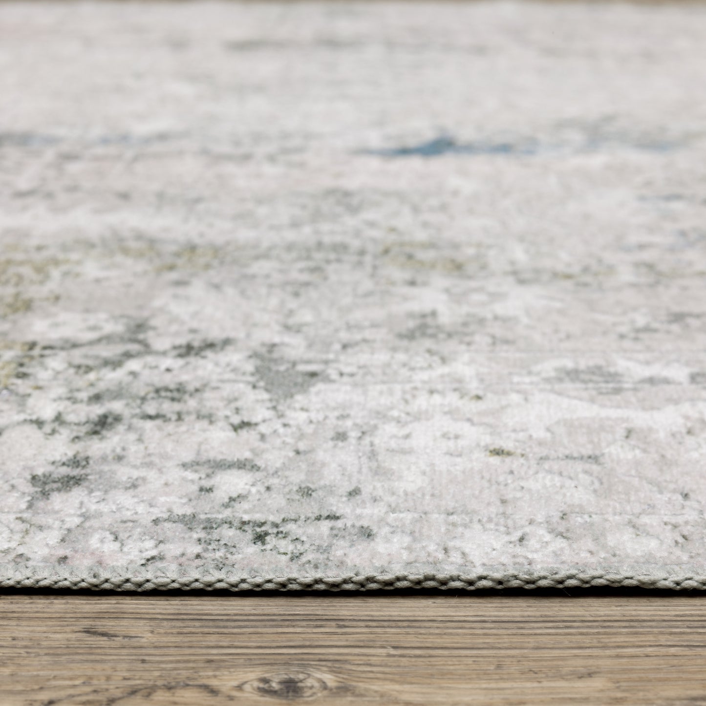 Malibu Distressed Ivory/ Blue Abstract Flat Weave Rug