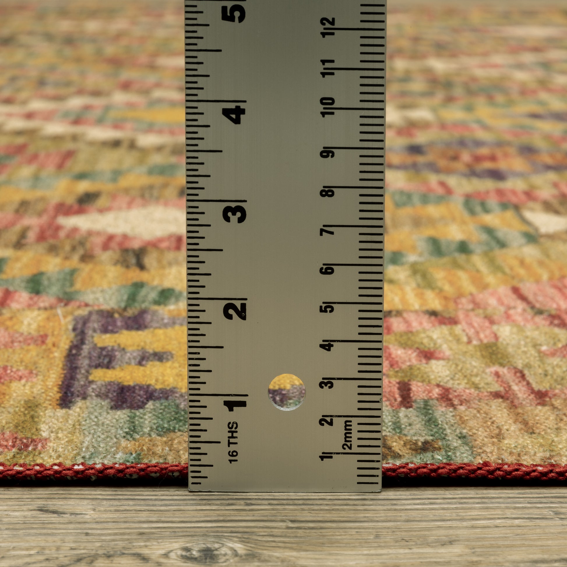 Malibu Distressed Gold/ Multi Southwest/Lodge Flat Weave Rug