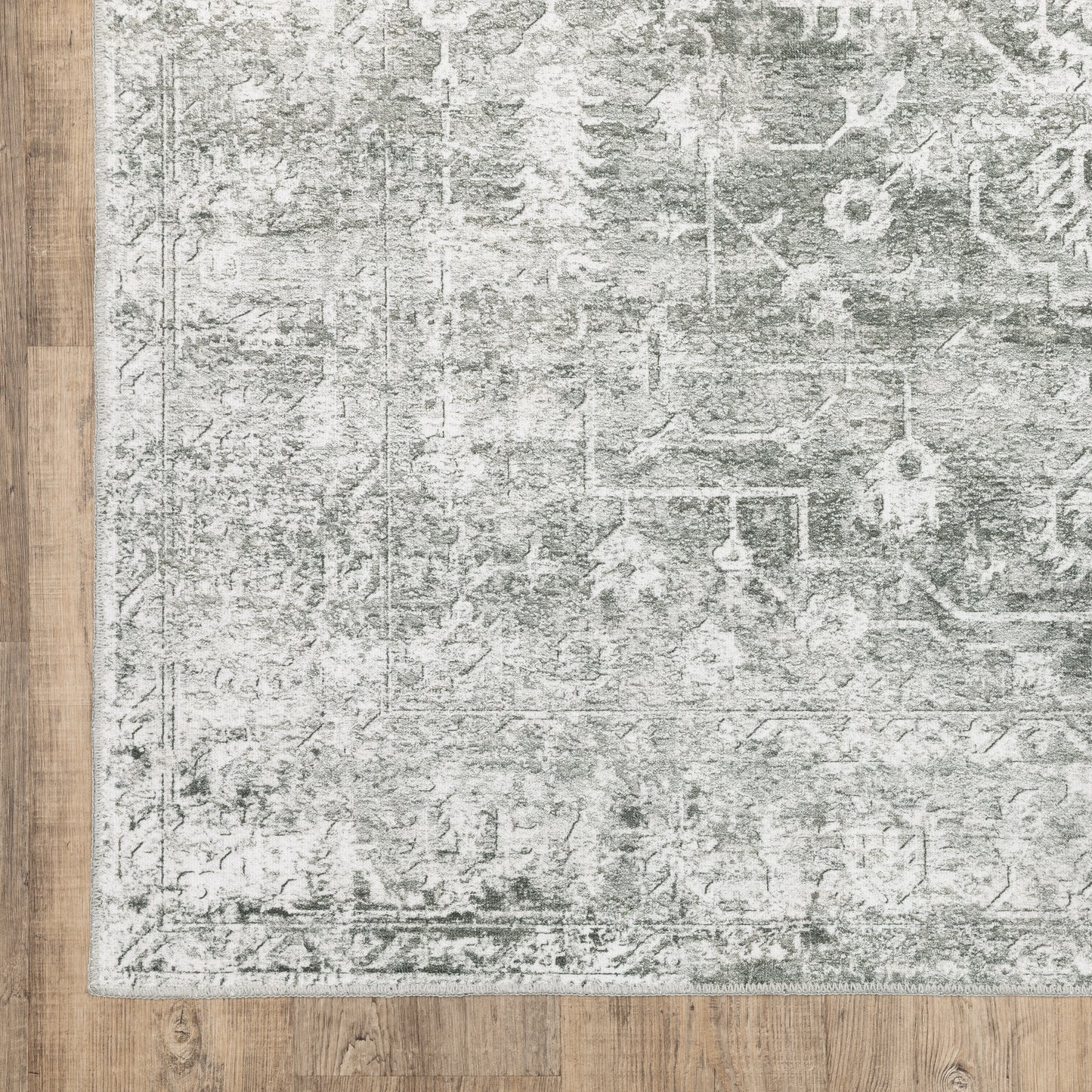Malibu Distressed Grey/ Ivory Oriental Flat Weave Rug