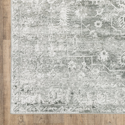 Malibu Distressed Grey/ Ivory Oriental Flat Weave Rug