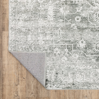 Malibu Distressed Grey/ Ivory Oriental Flat Weave Rug