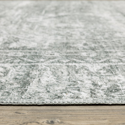 Malibu Distressed Grey/ Ivory Oriental Flat Weave Rug