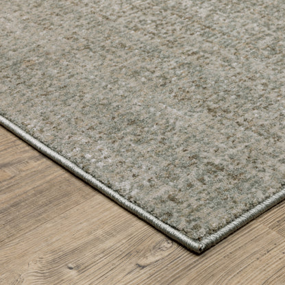 Mallory Distressed Grey/ Blue Abstract Cut Pile Rug