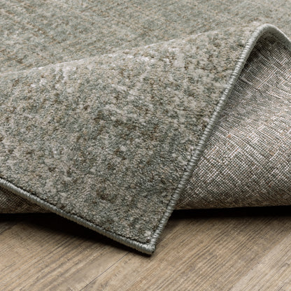 Mallory Distressed Grey/ Blue Abstract Cut Pile Rug